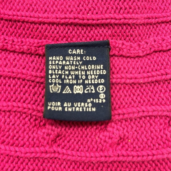 Ralph Lauren Sport Cable Knit Sweater Crew Neck in Aruba Pink L - Picture 8 of 8